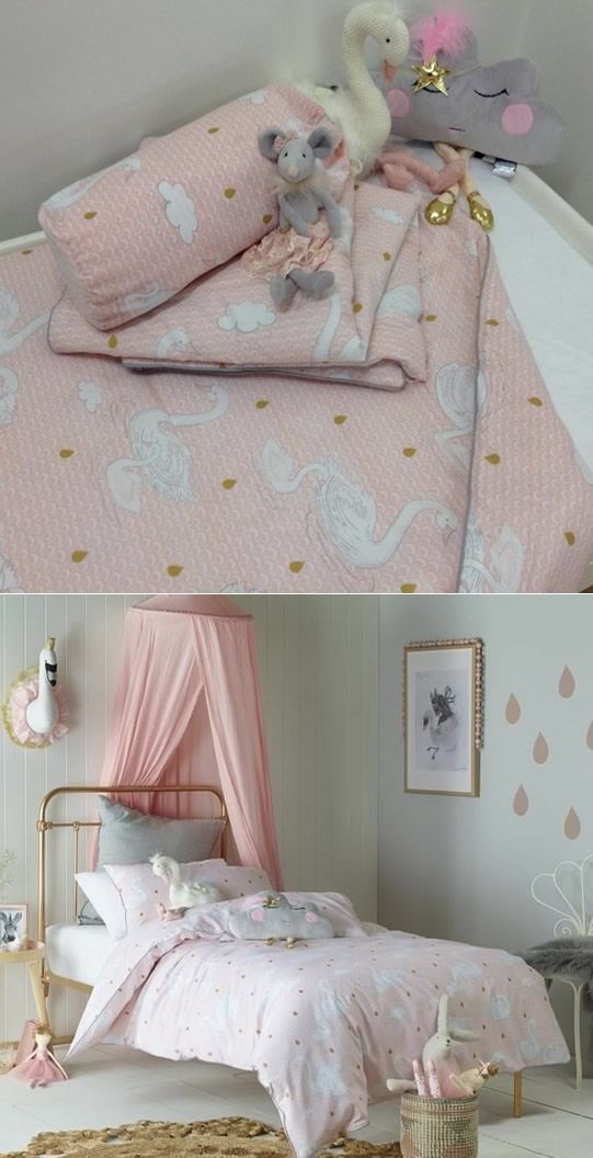 Princess swan comforter PAINTED DAISIES FORBES